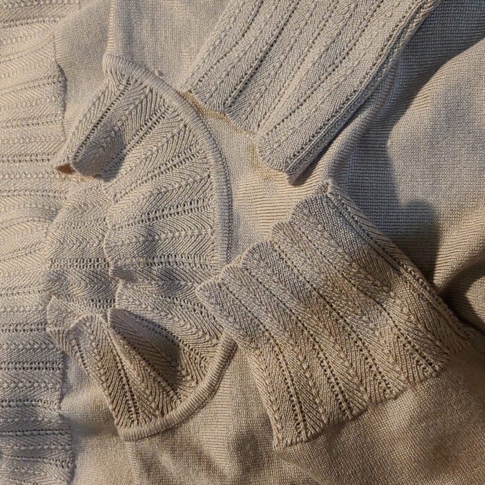 NWT Camel scalloped-neck turtleneck sweater